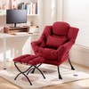 Furlide Lazy Chair with Ottoman, Comfy Fabric Accent Lounge Armchair