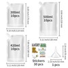 SHBAOCH Pack of 30 Transparent Drink Bags, Reusable Plastic Hip