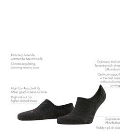 FALKE Unisex Keep Warm U IN Wool Invisible Plain Socks 1 Pair Blue (Ocean Melange 6776), 44-45, Blue (Ocean Melange 6776)