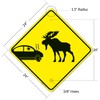 Car Crash and Moose Graphic Sign, 24x24 Inches, Rust Free