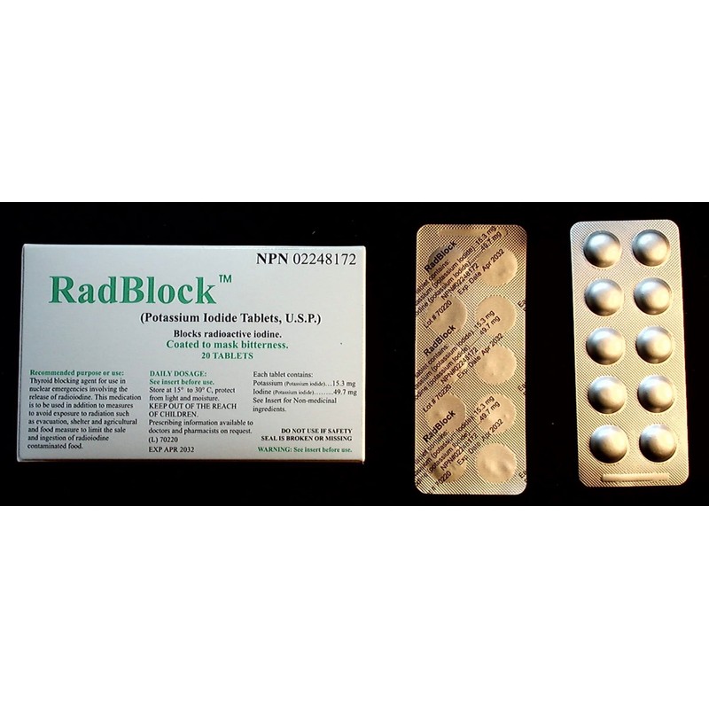 RadBlock 20 Coated Scored Potassium Iodide Tablets - Expire 2034