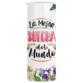 Casitika Regalos Para Suegras. 20 Oz Tumbler With Lid. Gifts For Mother In Law Spanish. Suegra Gifts In Spanish With The Phrase La Mejor Suegra Del Mundo. Ideal For Día De Las Madres.