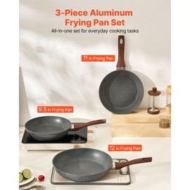 VEVOR Frying Pan Skillet, Aluminum Egg Fry Pans (Grey)