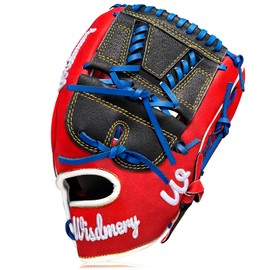 WISDMERY 12 Inch Baseball Softball Glove - Youth Adult Full Grain Leather Infield Outfield Glove Slowpitch Fastpitch Mens Women Right Hand Throw Two - Piece Training Fielding Mitt 12"