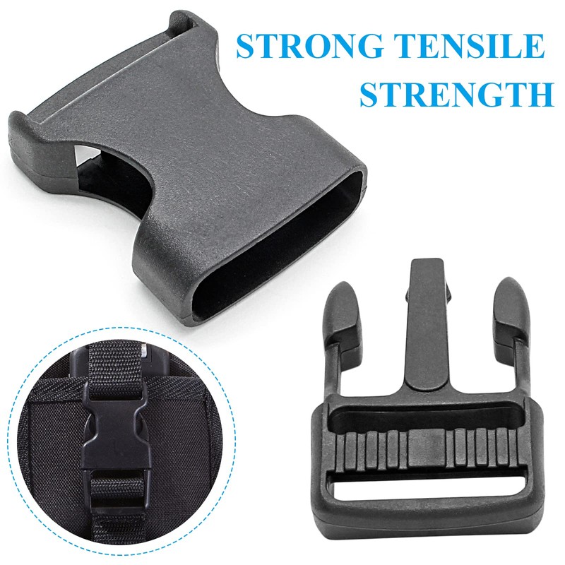 Litoexpe 50 Pieces 1 Inch Quick Side Release Plastic Buckle,