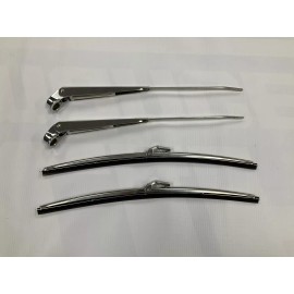 I-5 Classic Chevy 1967-72  Chevy Truck Polished Stainless Windshield Wiper Arms & Blades Kit Set
