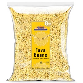 Rani Fava Beans (Split Broad Beans Skinless) 128oz (8lbs) 3.63kg Bulk ~ All Natural | Gluten Friendly | Non-GMO | Kosher | Vegan | Product of USA