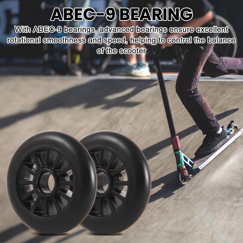 Sporgo Pack of 2 Scooter Wheels: 100 mm Scooter Replacement