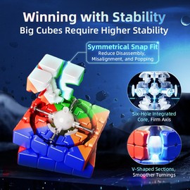 Bucubke MoYu AoSu V7 Triple Track UV Magnetic 4x4 Magic Cube, AoSu V7 UV 160 Magnetic Puzzle 4x4x4 Triple Track UV Magnetic Stickerless Speed Cube Competition