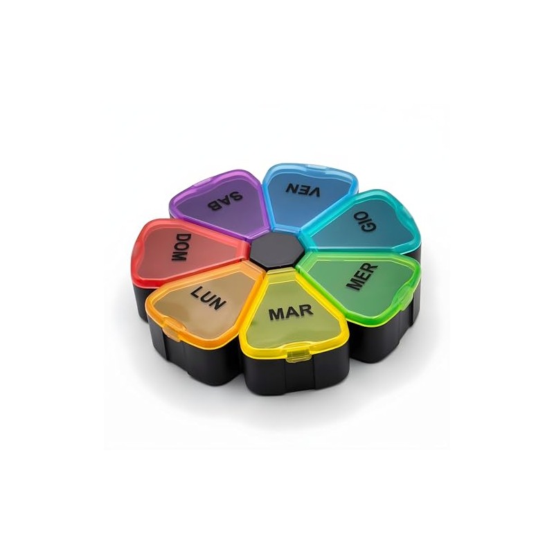 Weekly Pill Box 7 Compartments Round Large 12 cm –