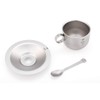 Keith Titanium Ti3601 Double-Wall Coffee Cup with Saucer and Spoon