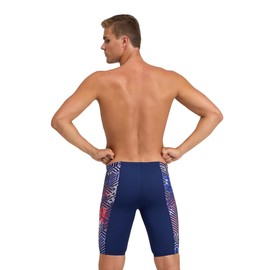 Arena Performance Men's Kikko Pro Swim Jammer MaxLife Athletic Practice Knee-Length Swimsuit Short, US Flag, US Size 20
