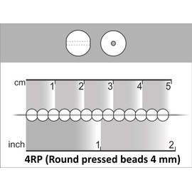Tschechische Gepresste Glasperlen, Rund 4 mm. Vier Farben. Insgesamt 400 Perlen. Set RP 402 (4RP007 4RP008 4RP009 4RP010)