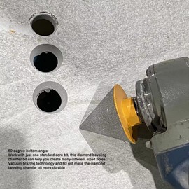 Broca de Fresado de Diamante, Broca de Chaflán de Biselado de 60 Grados para Agrandar, Pulir y Biselar los Orificios de Salida Mármol de Cerámica, Sierras Perforadoras