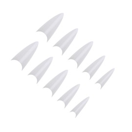 Baluue Rtificial Nail Tips 500pcs White Full Coverage Nail Art Supplies for Salons Diy Easy Shape Apply