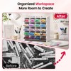 SANFURNEY Marker Organizer, 20 Compartments Vertical Pen Storage