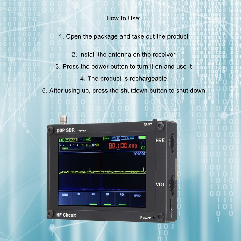 Wireless Receiver Black UltraThin DSP SDR HAM Receiving Radio Equipment