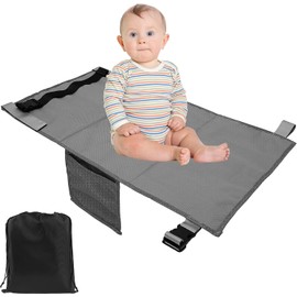 Toddler Airplane Seat Extender,Airplane Footrest for Kids, Toddler Travel Bed Travel Portable Accessories, Airplane Foot Rest Seat Extender, Foot Hammock for Flight Travel Essentials (Grey)