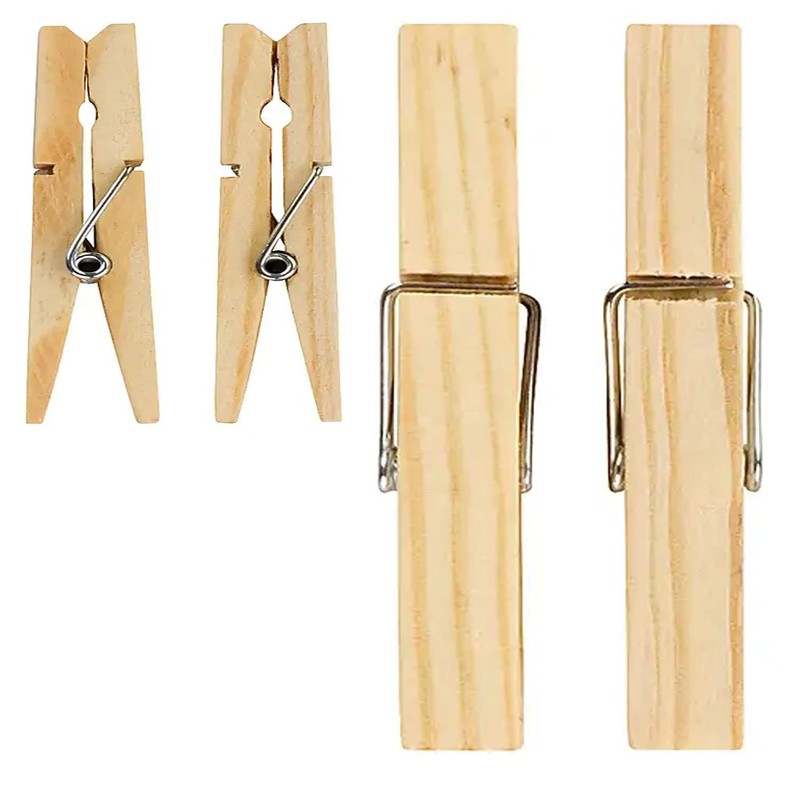 60 XXL Jumbo Strong Wooden Clothes Pegs For Washing Line