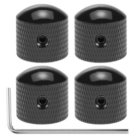 QWORK Guitar Speed Control Knobs, Set of 4 Metal Volume Tone Dome Tone Knob