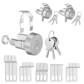 3 Pack Mailbox Lock with Key, Mailbox Lock Replacement for L-1172C Mailbox Key Lock, Nickel Finish