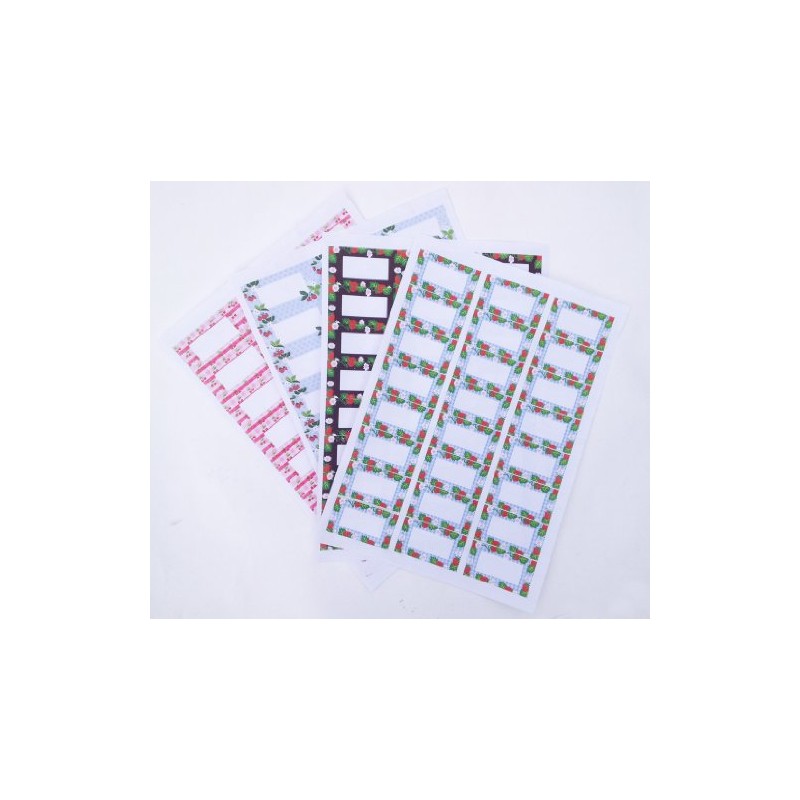 Nutley's 96 Fruity Jam Jar Labels, Four Designs