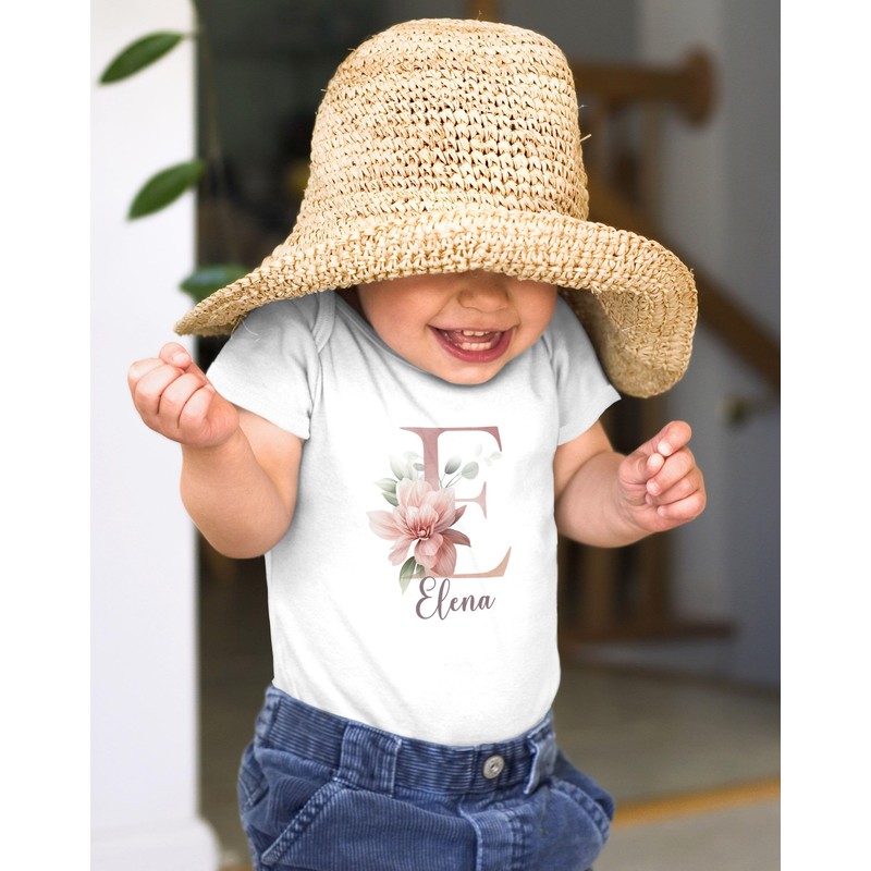 SpecialMe® Baby Body mit Namen und Initiale personalisiert Wunschname Geschenk