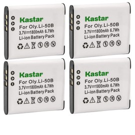 Kastar 4 Pack Battery for Olympus LI-50B LI-50C & Olympus XZ-1 SZ-30MR SZ-10 SZ-11 SZ-20 SP800UZ Stylus Tough-6020 Tough-8010 Tough-6000 Tough-8000 Tough TG-810 1030 SW TG-610 SZ10 Tough 8000 TG810