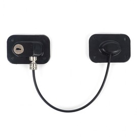 Multi-Purpose Keyed Wire Lock - Anti-Opening Safety Latch for Doors & Drawers Safety Lock Black 2ea