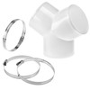 QWORK 3 Way Y Shape Duct Connector with 3 Hose