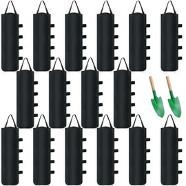 16 Pack Canopy Weights Sand Bags, 224 LBS Extra Large Canopy Sand Bags with Sand Shovel for Windproof Pop Up Tent Gazebo Canopy Outdoor Shelter Umbrella Pool Ladder Without Sand, Black