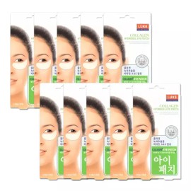 Rook 루크 콜라겐 아이패치 10매입 X 10박스 + 물티슈 /다크서클/다크써클 /28년03월까지 Luke Collagen Eye Patch 10 pcs X 10 boxes + Wet Wipes / Dark Circles / Until March 2028
