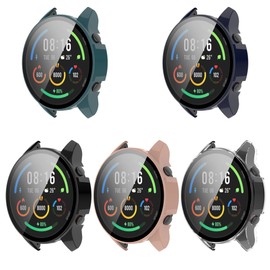 Screen Protector Compatible with Xiaomi Mi Watch Color Sport Cases Smartwatch Accessories TenCloud Covers TPU Shockproof Full Protective Cover Screen Protectors for Mi Watch Color Sport (5Colors)