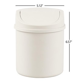 Zerdyne mini bote de basura, 0,7 galones pequeño bote de basura de encimera (blanco)