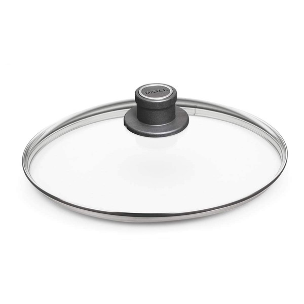 Woll Tempered Glass with Stainless Steel Rim and Vented Knob Round Lid, 11", Clear