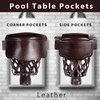 Collapsar Leather Pool Table Pockets, Set of 6 Billiard Shield