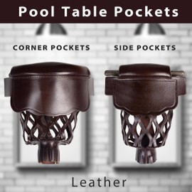 Collapsar Leather Pool Table Pockets, Set of 6 Billiard Shield Pockets for Pool Table Pockets Replacement