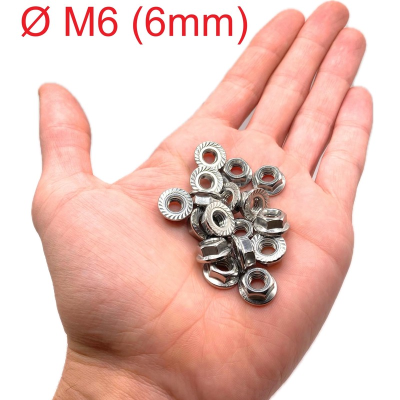 Nuts made of stainless steel with serrated edge M6 |