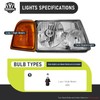 ROADEAL Headlights W/Bulbs for 2001-2011 Ford Ranger Halogen Headlamp Replacement