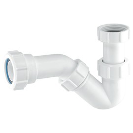 Mcalpine Bt1 Adjustable Inlet Tubular Swivel 'P' Trap (19Mm Seal), 1.25 Inch, White