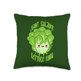 Want Salad? Lettuce Know! Salad Pun Throw Pillow