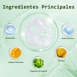 NUOWEI Bio Mascarilla Colageno, 4 Piezas Mascarilla de Colageno, Bio Collagen Face Mask Puede Mejorar La Elasticidad De La Piel y Mejorar La Opacidad, Bio-Collagen Deep Mask, Collagen Overnight Mask