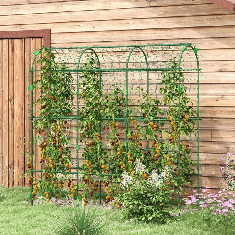 Outsunny Cucumber Trellis, 6' Tall Arch Trellis for Climbing Plants