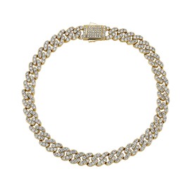 TOPGRILLZ 8mm Gold Cuban Link Anklets for Women 6 Times 14K Gold Plated Fashion Foot Jewelry Gift 9" 10" 11" (Gold, 9.5)