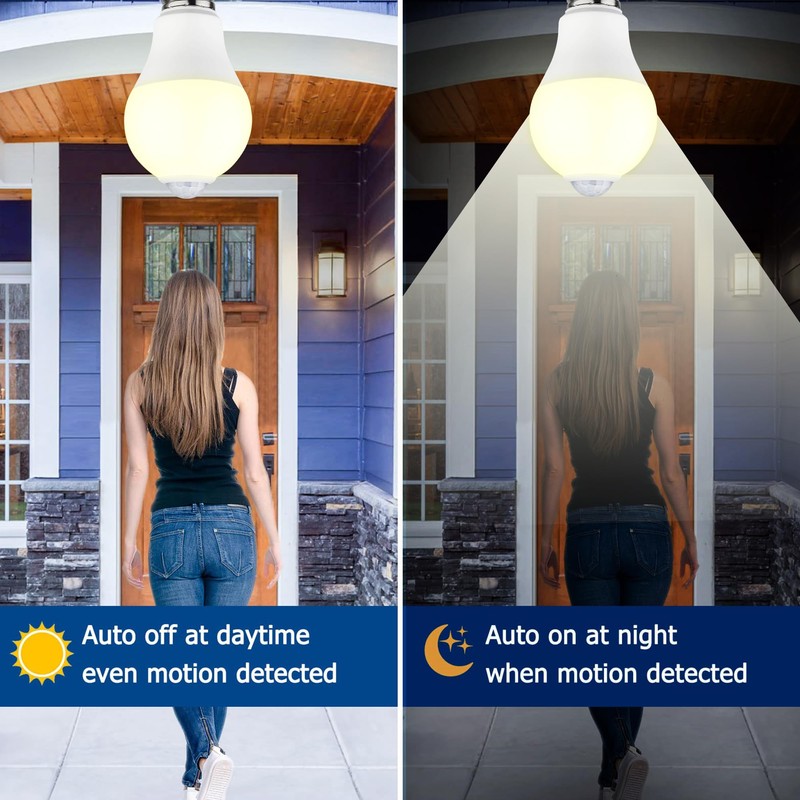 Motion Sensor Light Bulbs - 9W (60W Equivalent) E26 Motion
