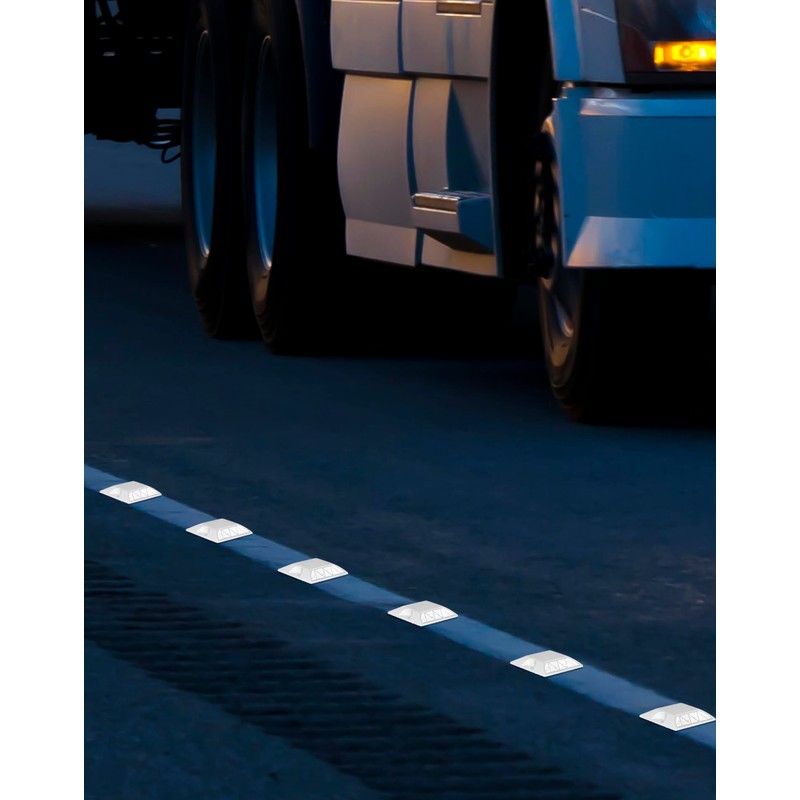 QWORK Road Reflectors, Pack of 10-4x4 Inch High-Reflectivity Driveway Reflectors