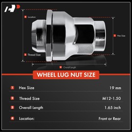 A-Premium Wheel Lug Nuts Compatible with Jaguar XF 2009-2014 XJ XE F-Type XK XKR XFR XFR-S XKR-S XJR Front or Rear Side 10-PC Set