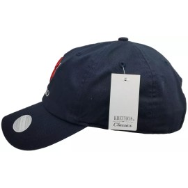 Peerless Embroidery Chicago Star Slouch Hat Dad Cap Puff 3-D Embroidery Navy Buckle Back