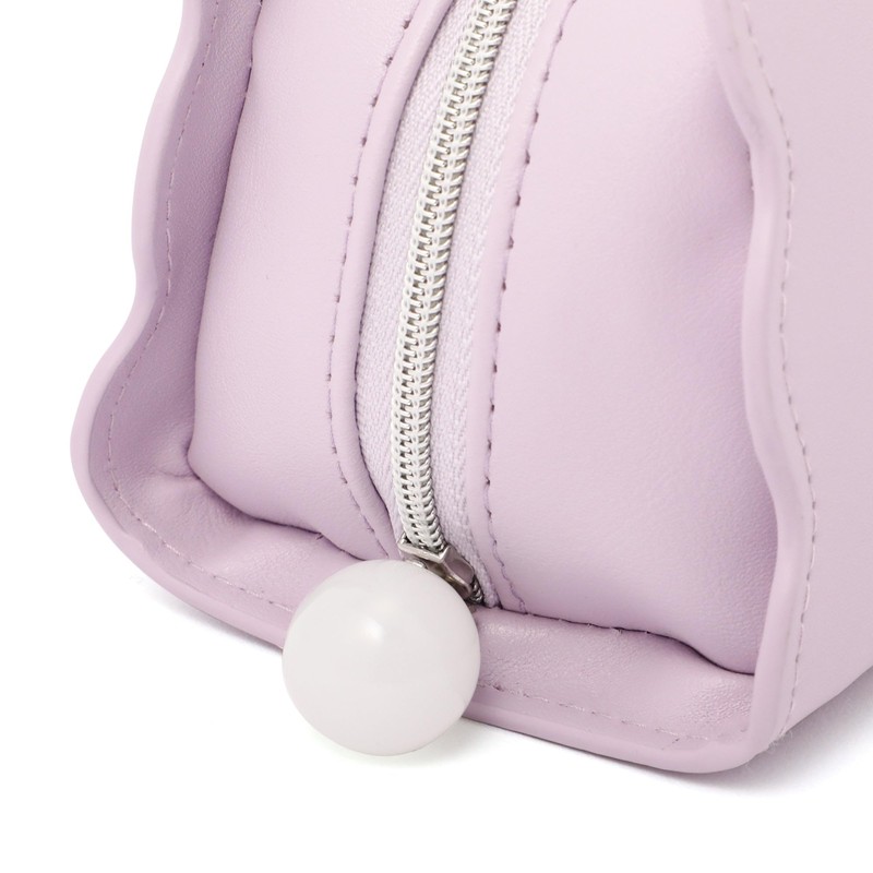 Francfranc Wave Shape Pouch Small Light Purple Makeup Pouch Trinket