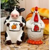 Ebros Gift Holstein Cow and Chicken Hen Holding Eat Chicken